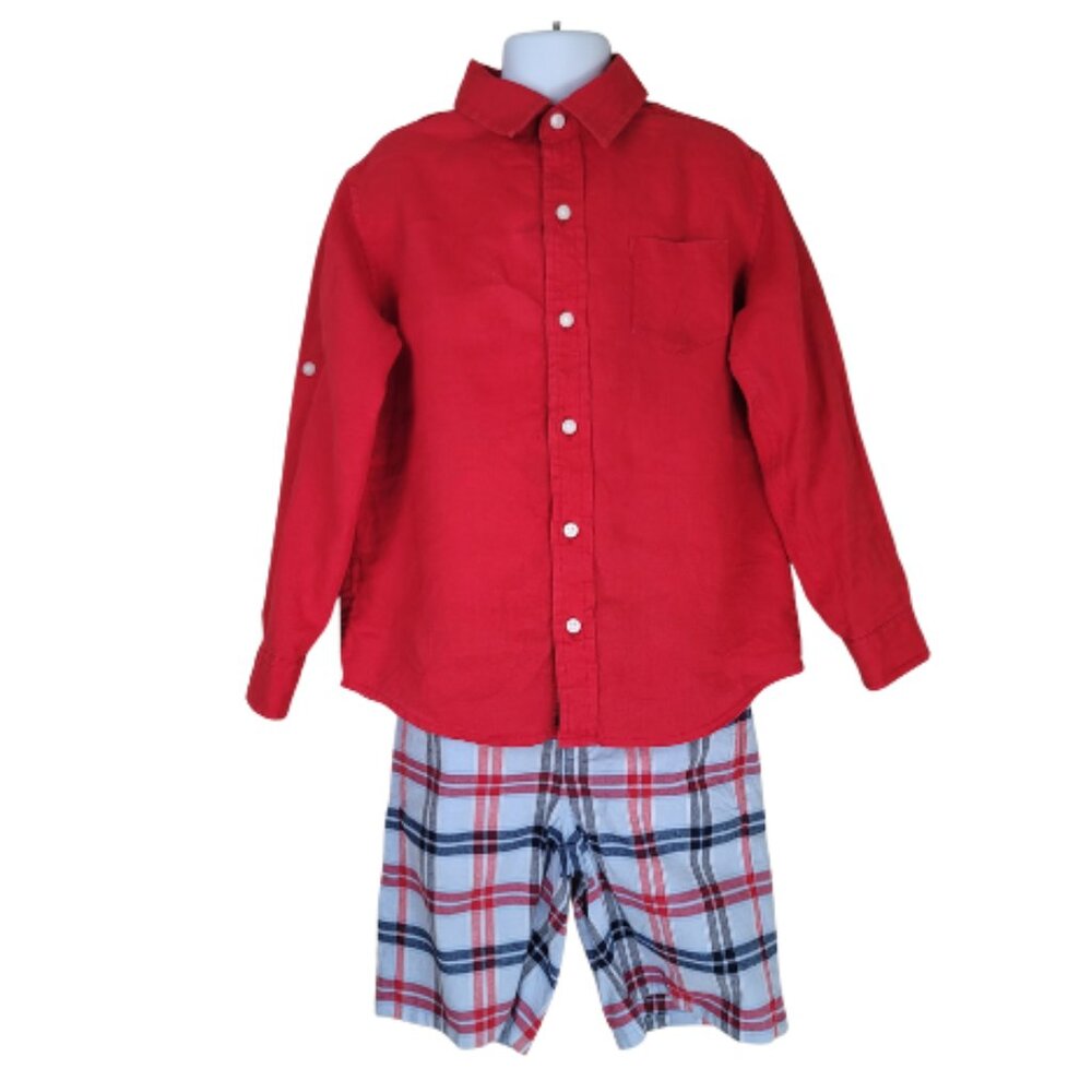 Janie and Jack Shorts & Linen Shirt Bundle Boys